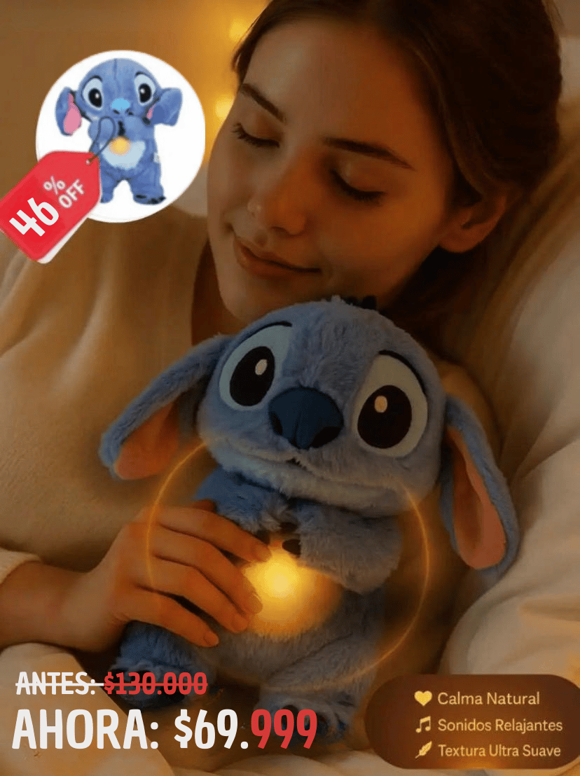 Stitch Peluche que Respira 🫁✨ – Ideal para Dormir y Relajarse
